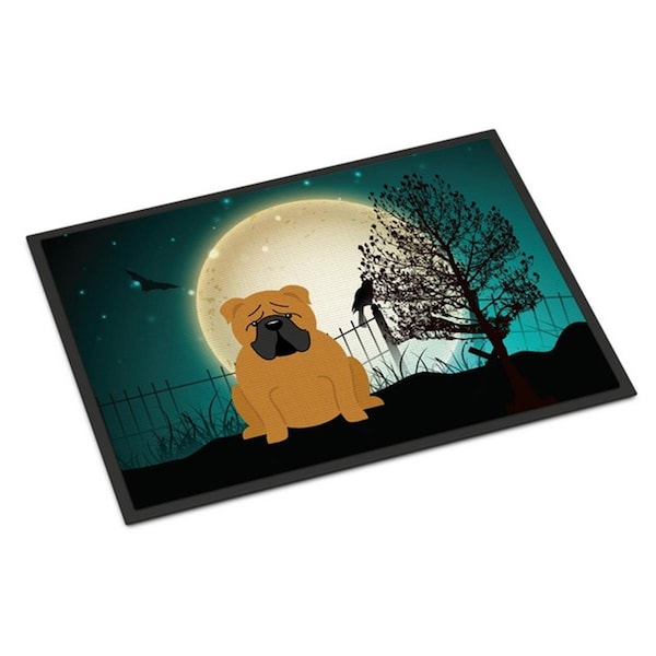 Carolines Treasures Halloween Scary English Bulldog Red Indoor or Outdoor Mat, 24 x 0.25 x 36 in. BB2312JMAT - main